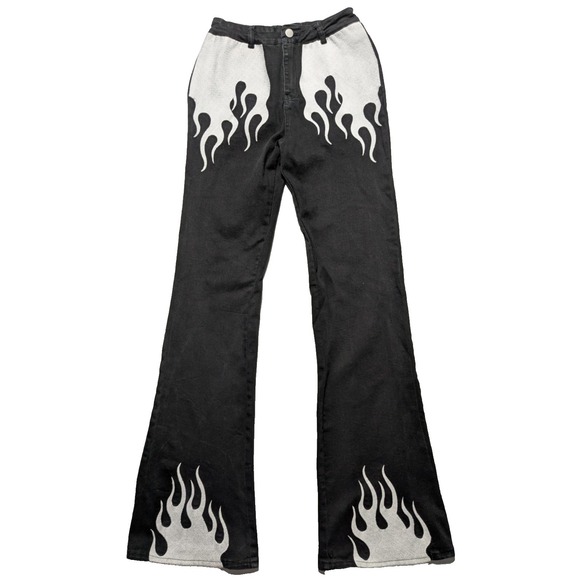 I.AM.GIA Pants - I.AM.GIA QUINN FLARE FLAME Black Stretch Denim‎ Jeans - Women Small